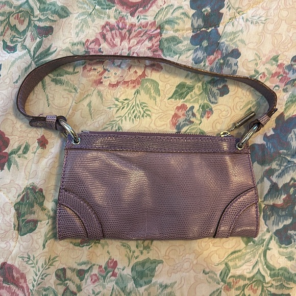 Small Burberry Purple Croc Shoulder Bag - Picture 2 of 5